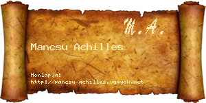 Mancsu Achilles névjegykártya